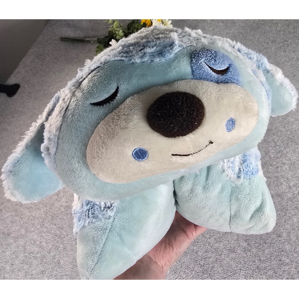 Pillow Pets Prayer Pup Plush 18in Blue Bless This Child Religious Soft Fur Dog